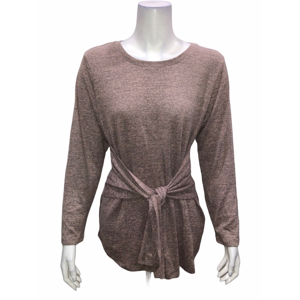 Studio by Denim & Co. Women's Petite Brushed Heathered Tie Front Tunic PXL Size